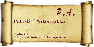 Petró Antonietta névjegykártya